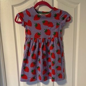 Mini Boden adorable summer dress pink and purple strawberries